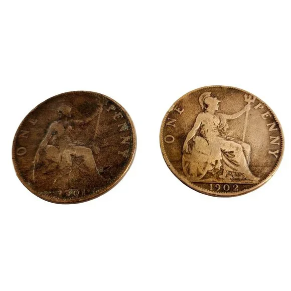 Lot Of 12 Bronze English Pennies 1901 Oldest 1921 Youngest - Picture 3 of 14